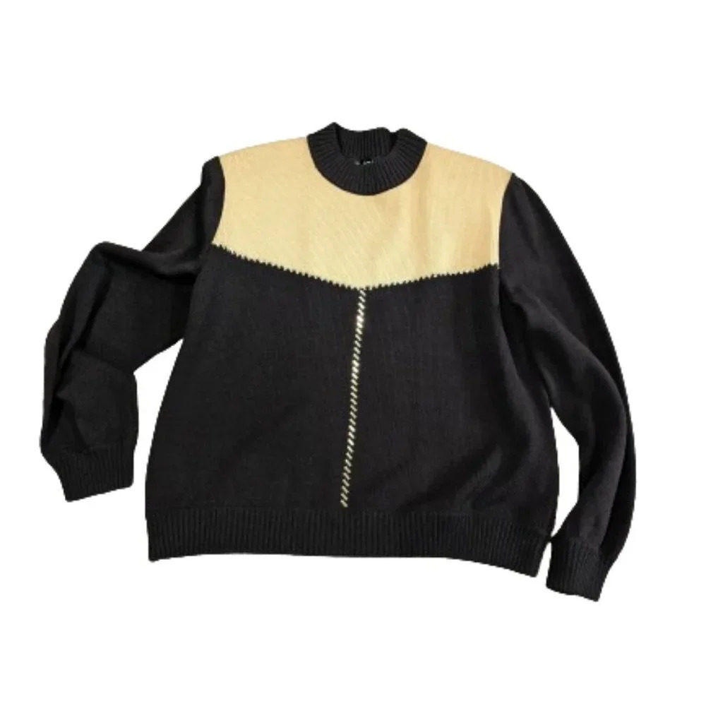 St John Brown and tan with gold sweater Santana‎ knit size L